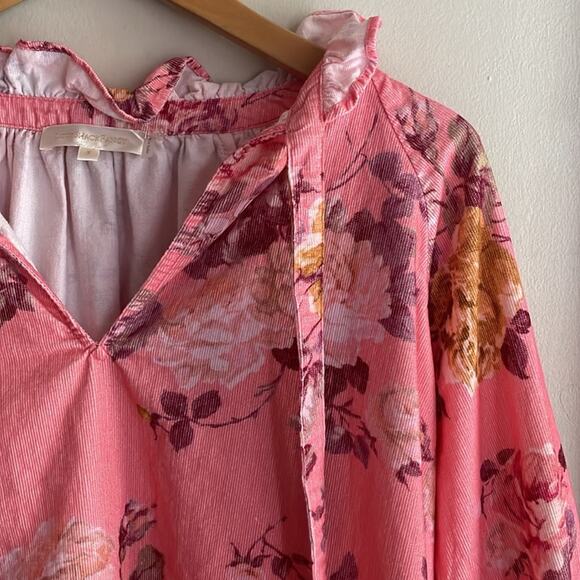 LOVESHACKFANCY Willow Corduroy Top In Charlestown Pink - Picture 4 of 16